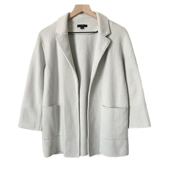 J.Crew Open Front Sweater Blazer Cardigan Light Gray Size Small - Picture 1 of 7